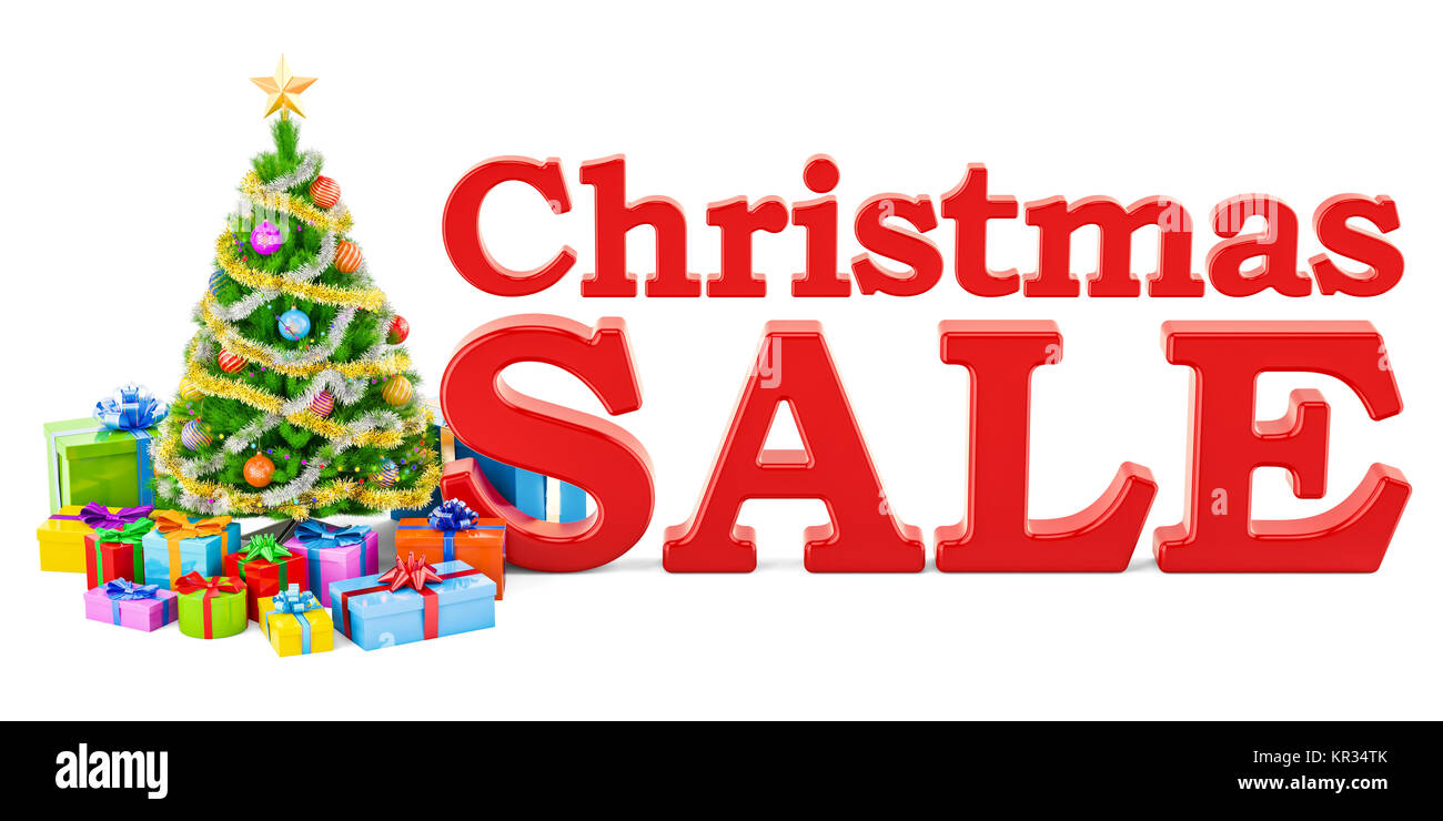 Weihnachten Verkauf und Rabatt Konzept mit Weihnachtsbaum und