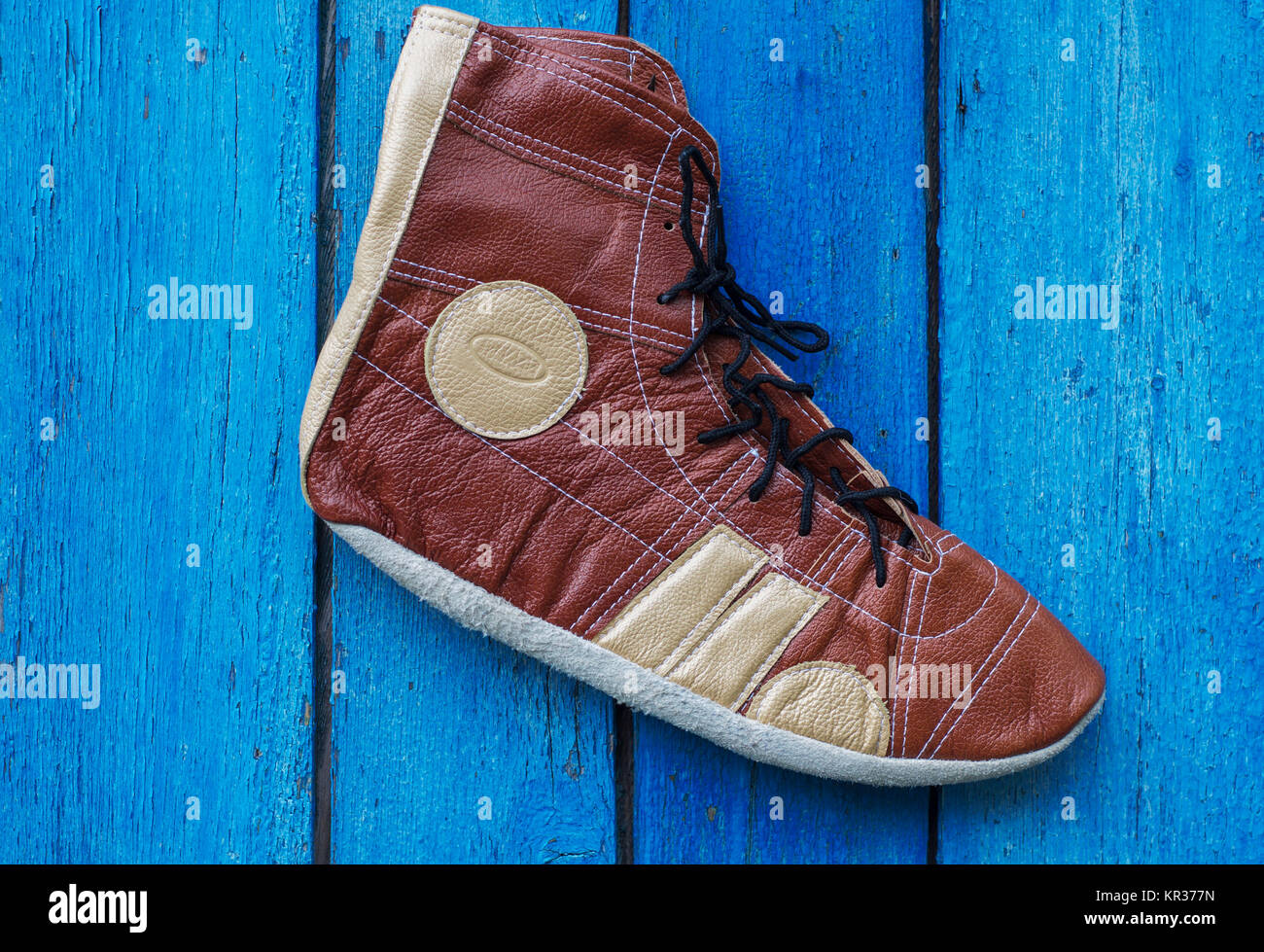 Retro schuhe Sportsman, Freestyle wrestling Stockfoto