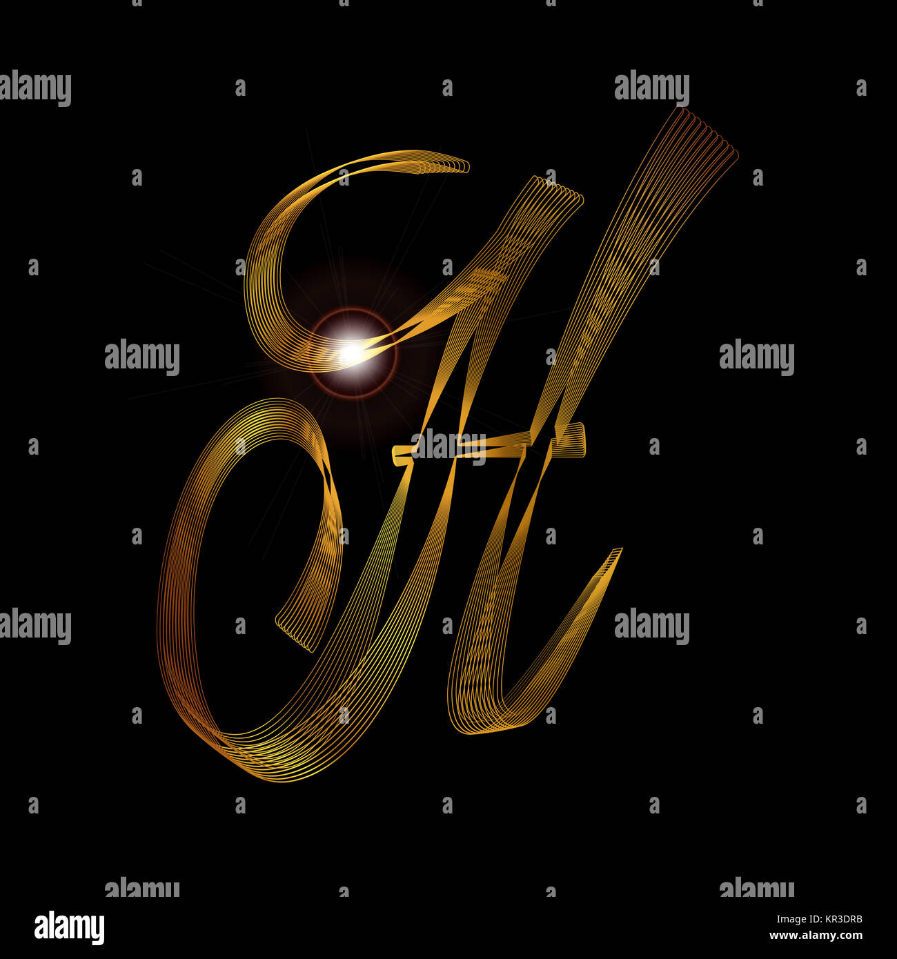 Buchstabe H In Gold Stockfotografie Alamy