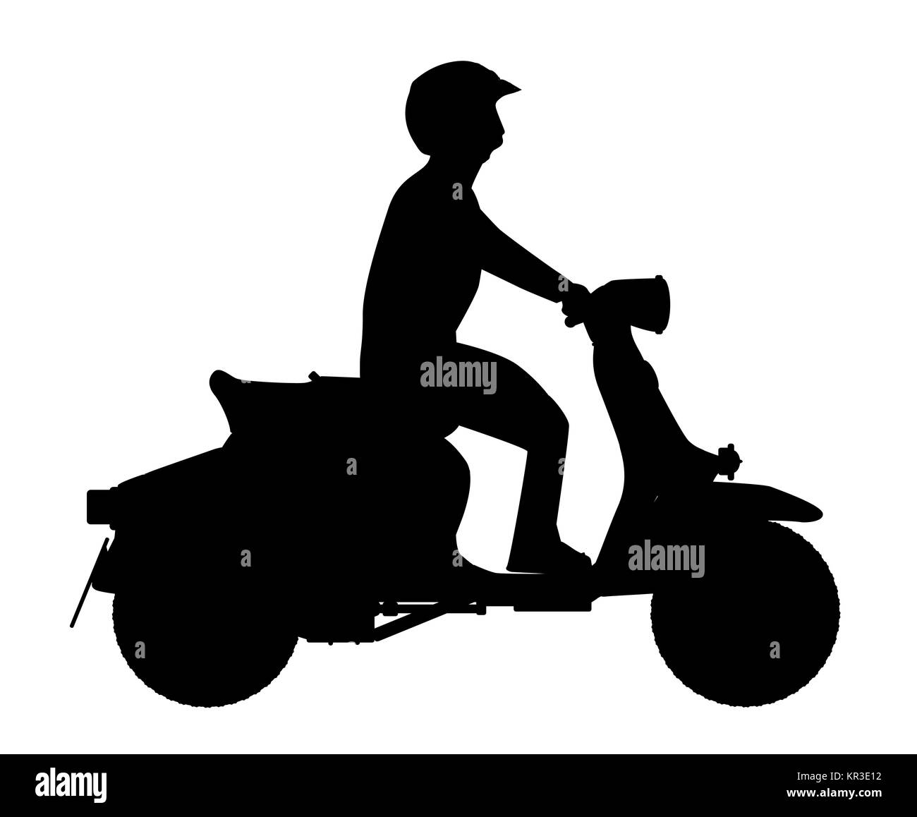 Scooter-Fahrer-Silhouette Stockfoto