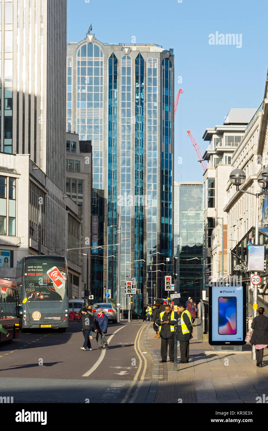 Die colmore Tor Bürogebäude (Seymour Harris Partnerschaft 1992), von Bull Street, Birmingham, England, Großbritannien Stockfoto