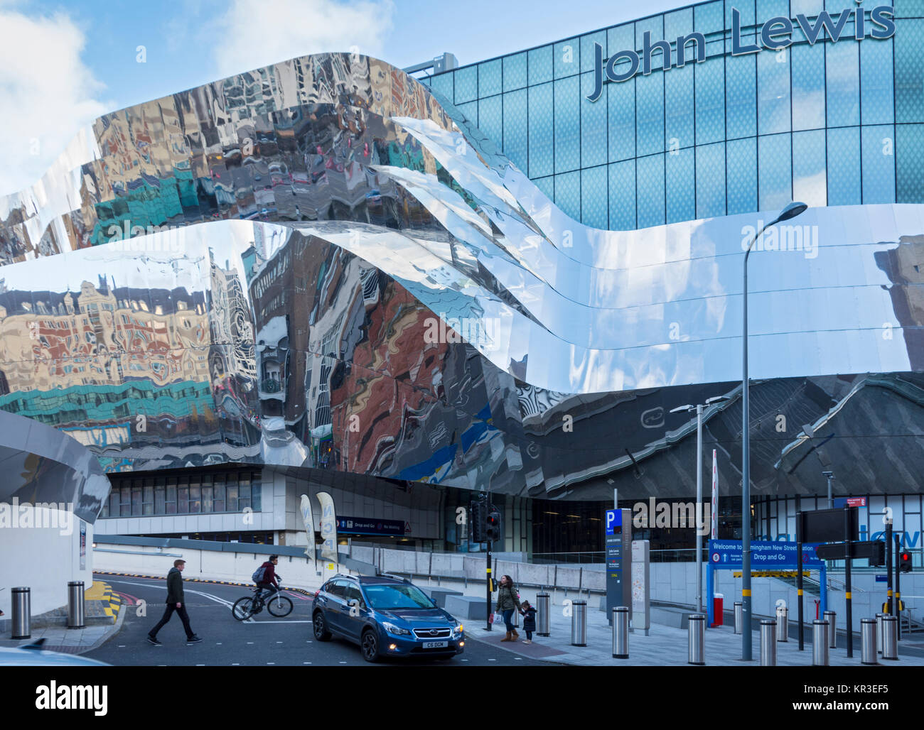 Der "John Lewis Department Store Gebäude (Haskoll 2015), Birmingham, England, UK. Teil des Grand Central Shopping Centre. Stockfoto