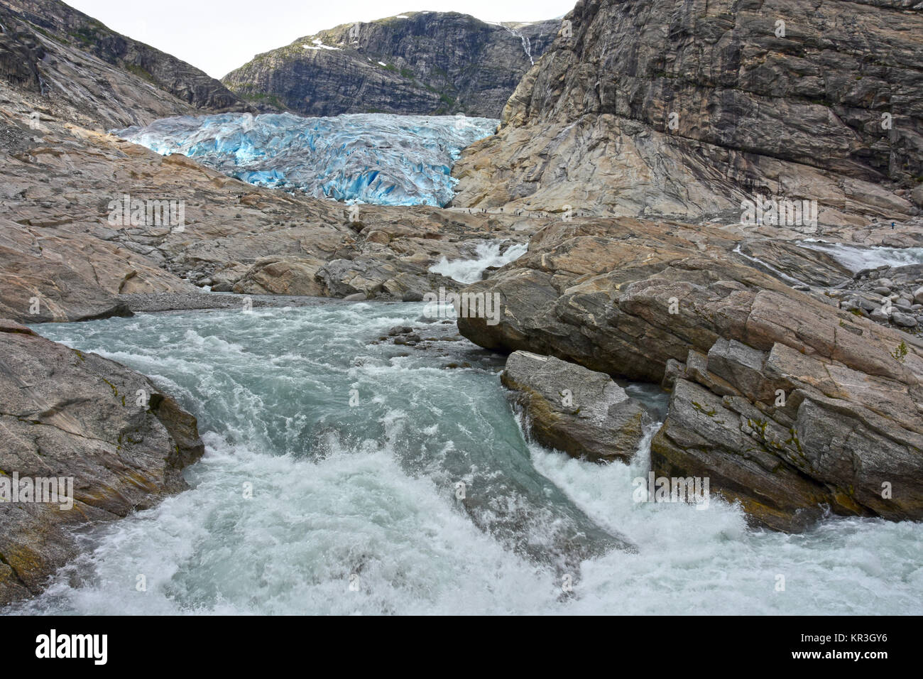 Nigardsbreen Gletscher im Sommer, Norwegen Stockfoto