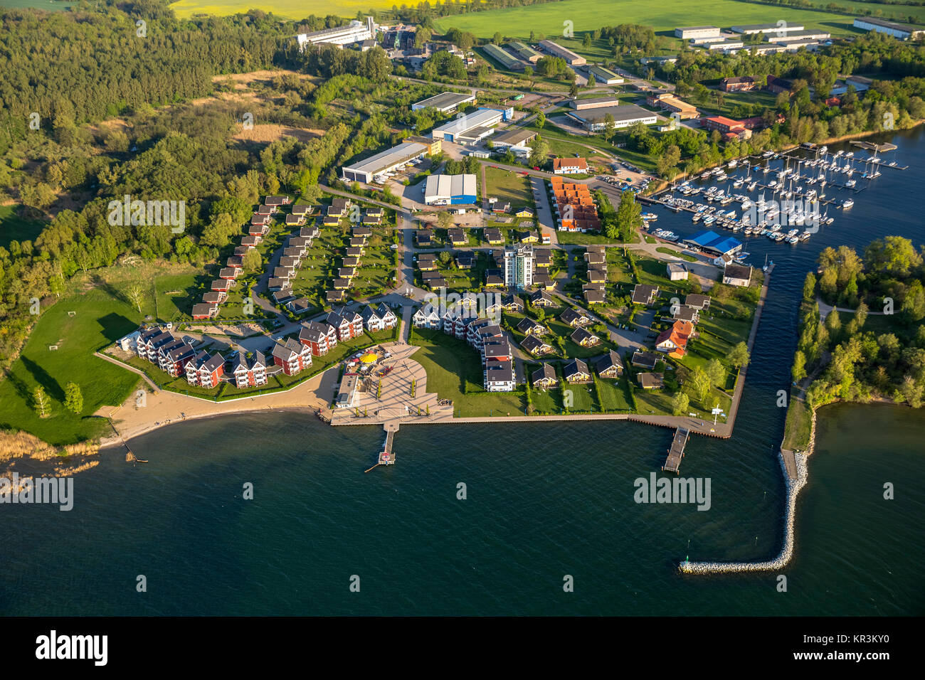 Rechlin mit Marina und Claassee und Müritz, Rechlin, Mecklenburgische Seenplatte, Mecklenburger ...
