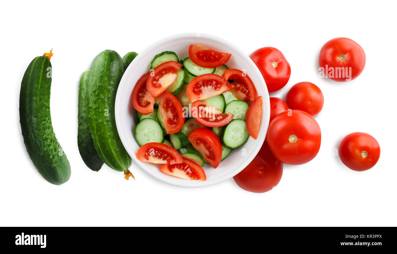 Tomaten und Gurken Stockfoto