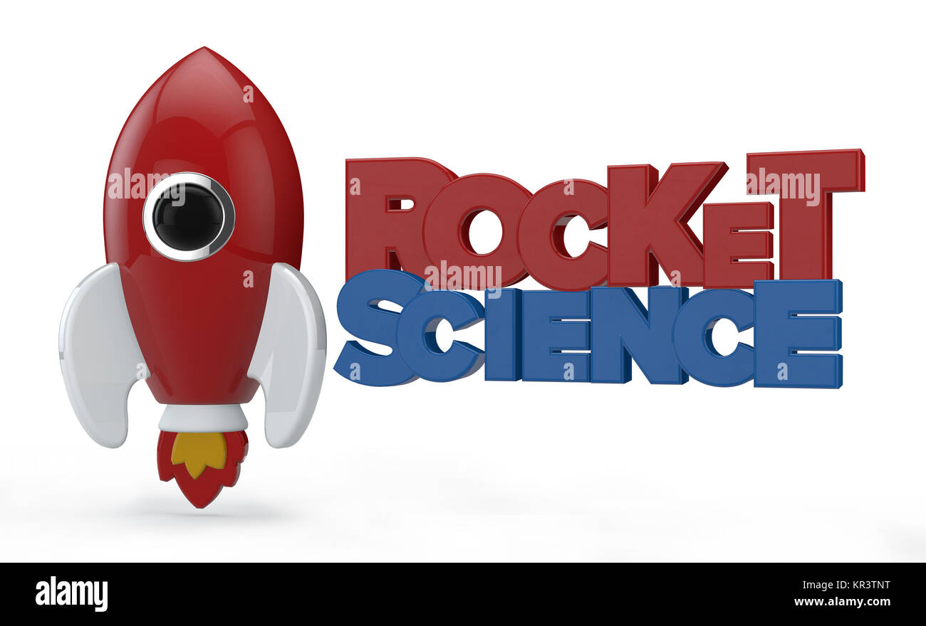 3D-Render eines symbolischen Rakete farbig in Rot mit Flammen Stockfoto