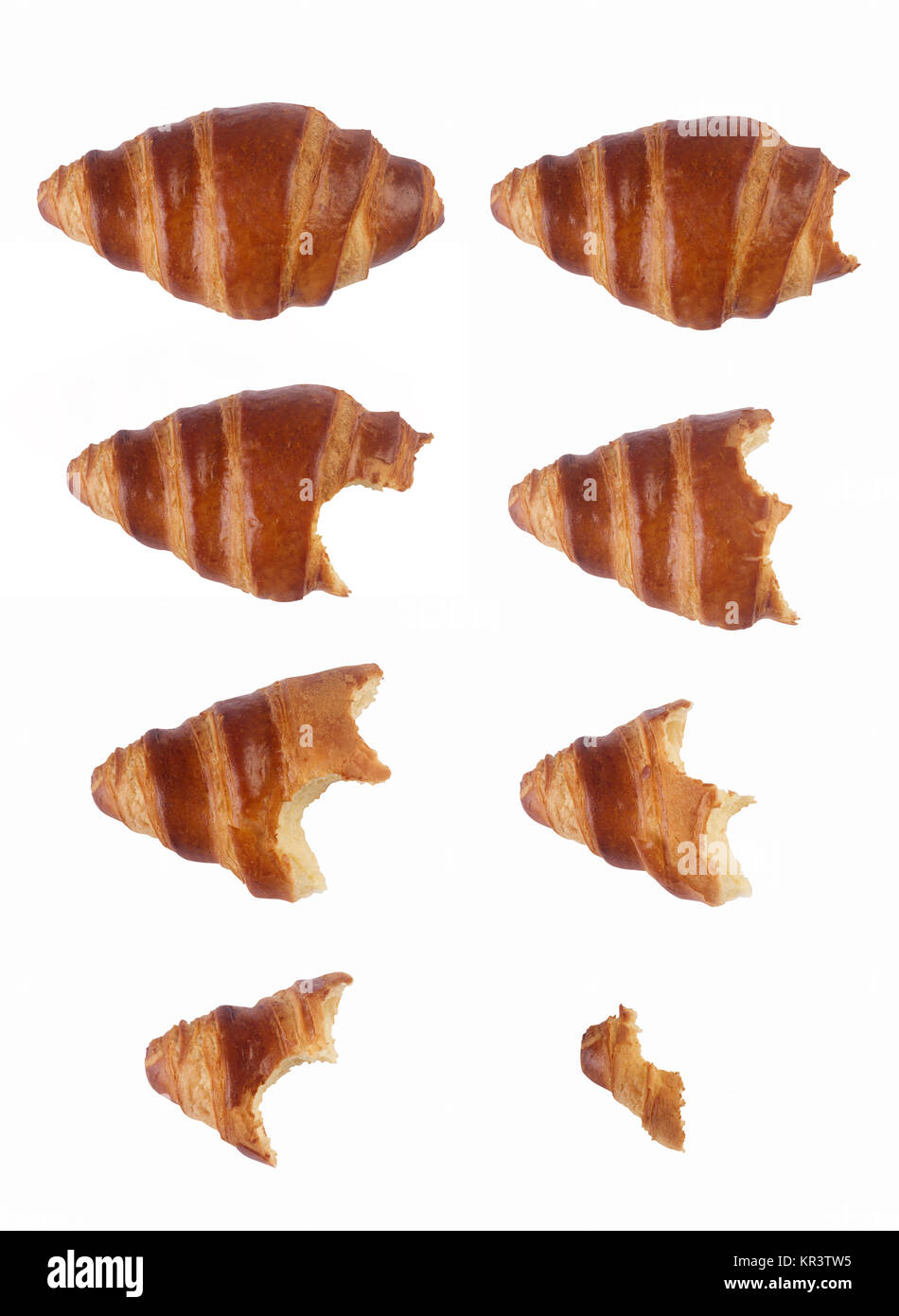 Croissant immer gegessen Stockfoto