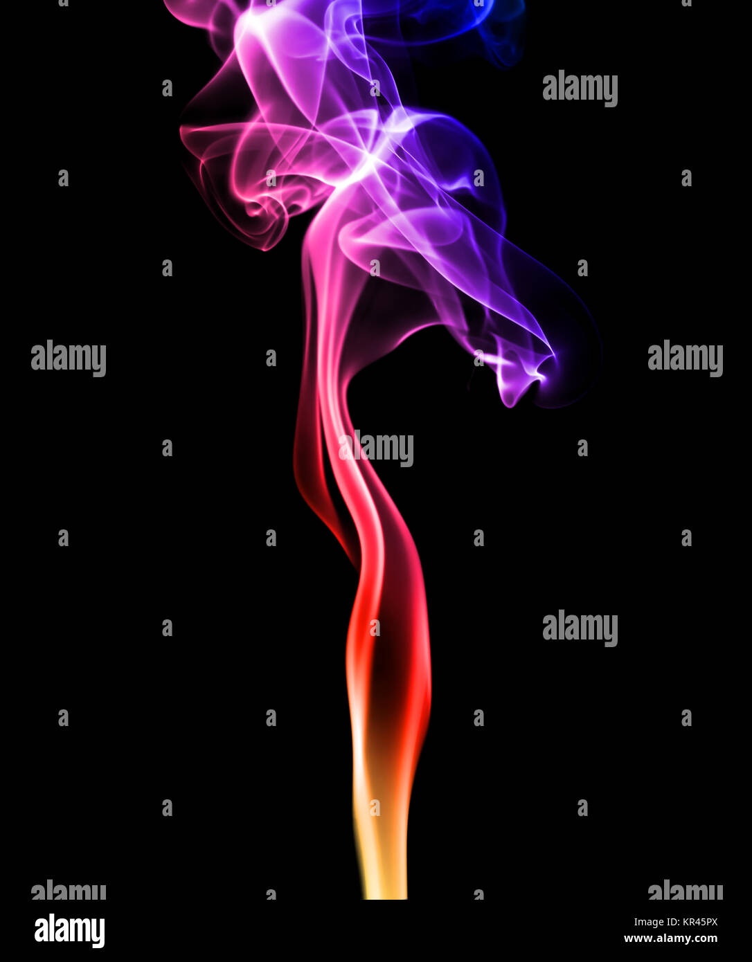 Rot und lila Rauch Stockfoto