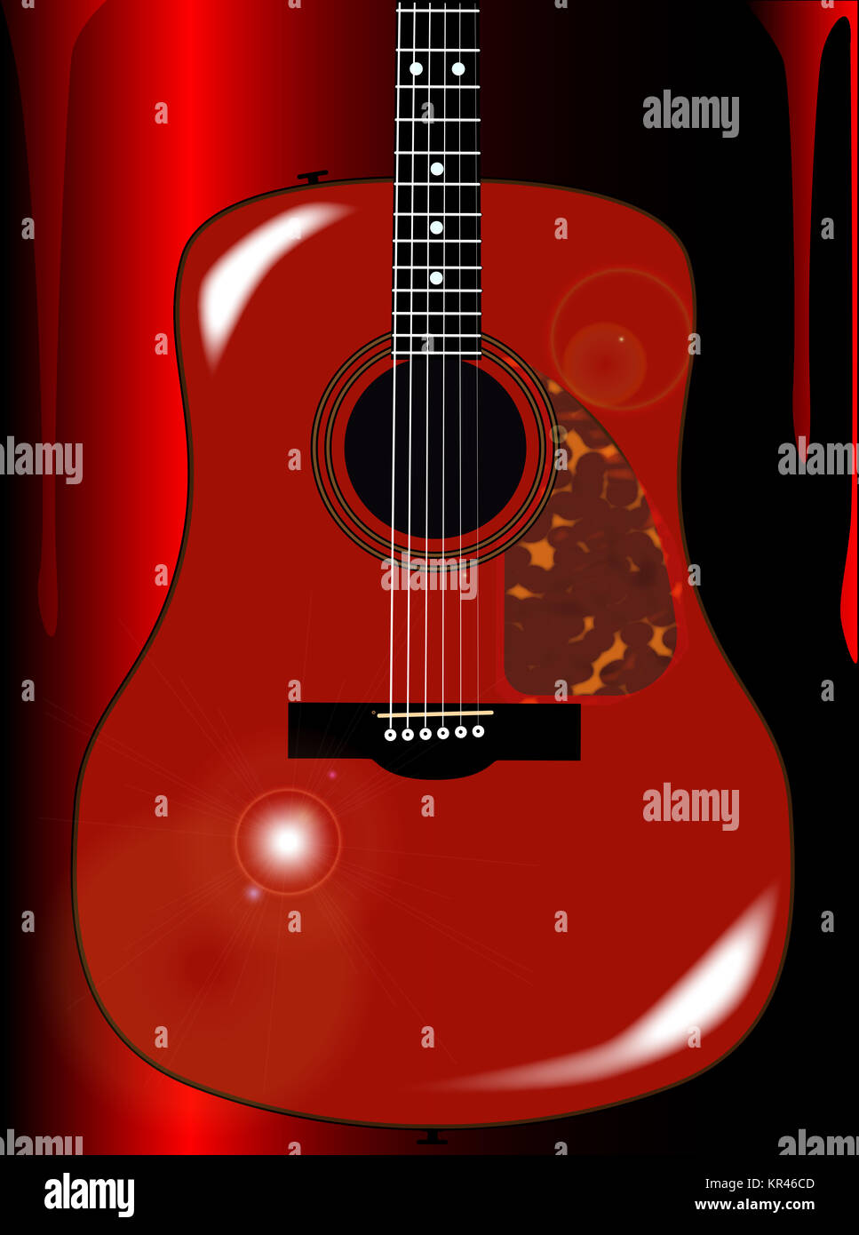 Rote Akustikgitarre Hintergrund Stockfotografie - Alamy