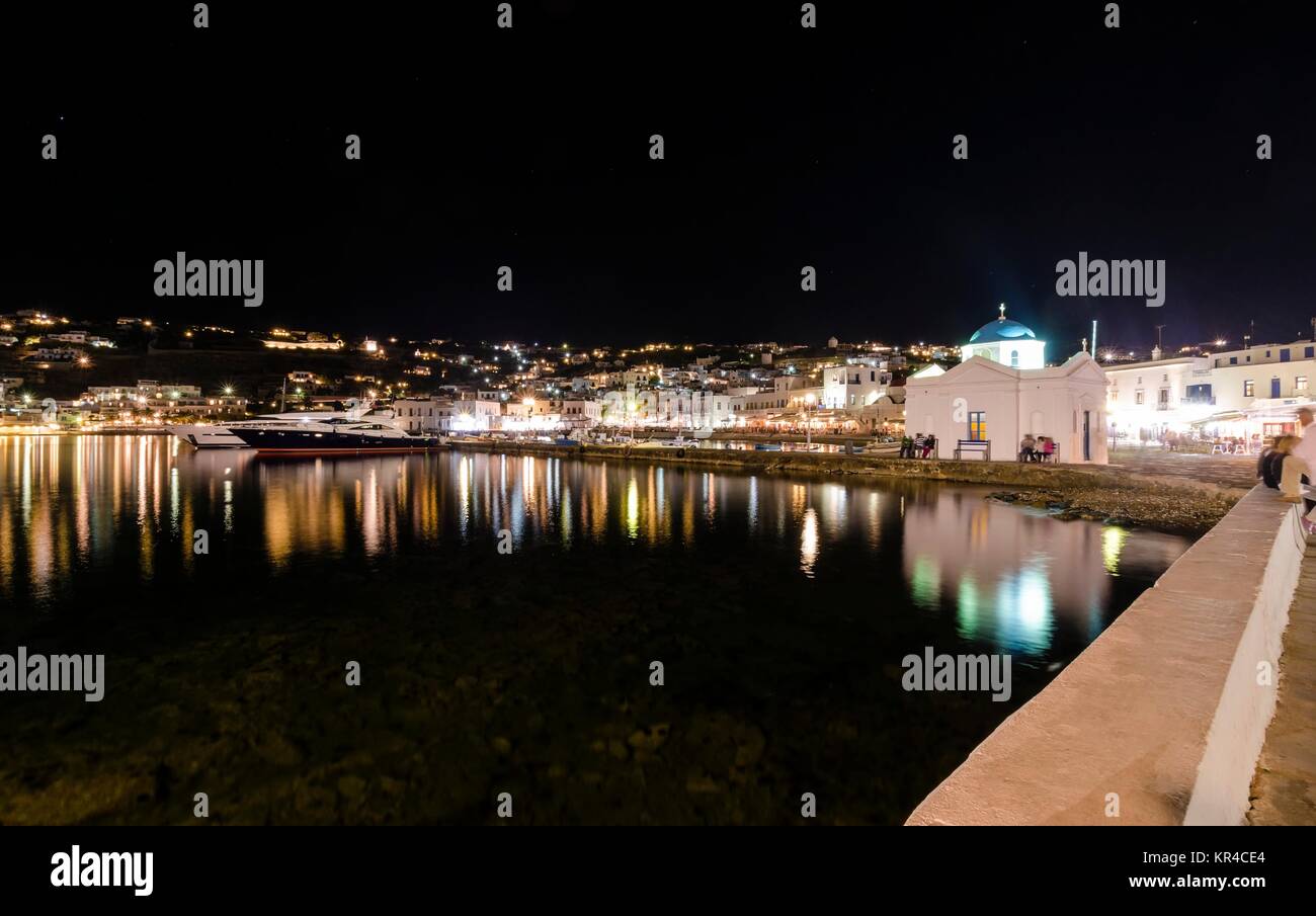 Chora Hafen, Mykonos, Griechenland Stockfoto