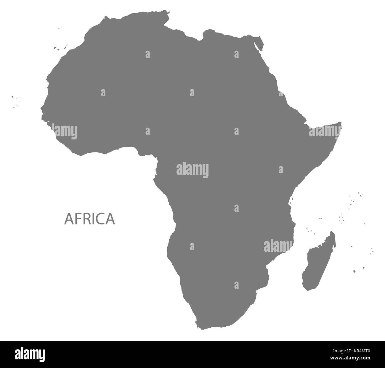 Afrika Karte grau Stockfoto