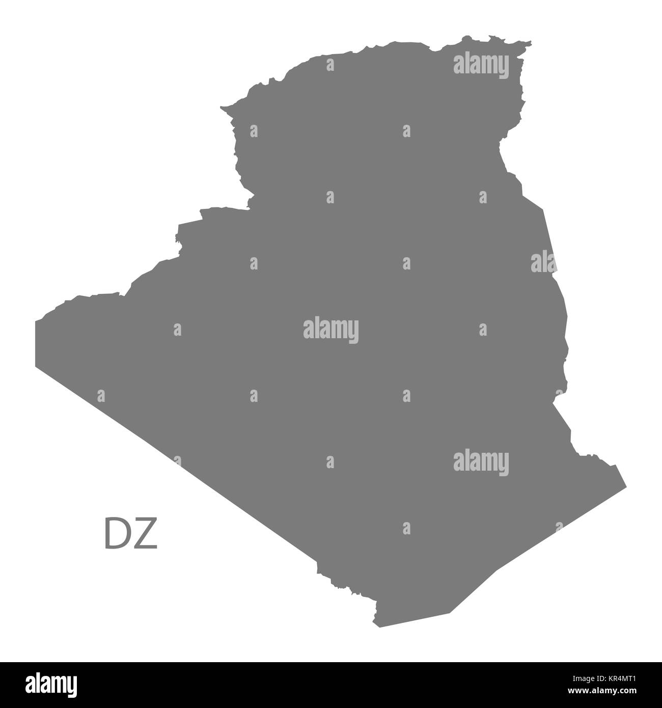Algerien Karte grau Stockfoto