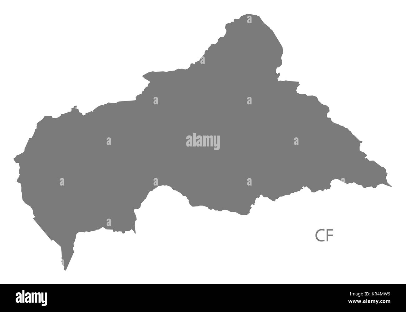 Zentralafrikanische Republik Karte grau Stockfoto