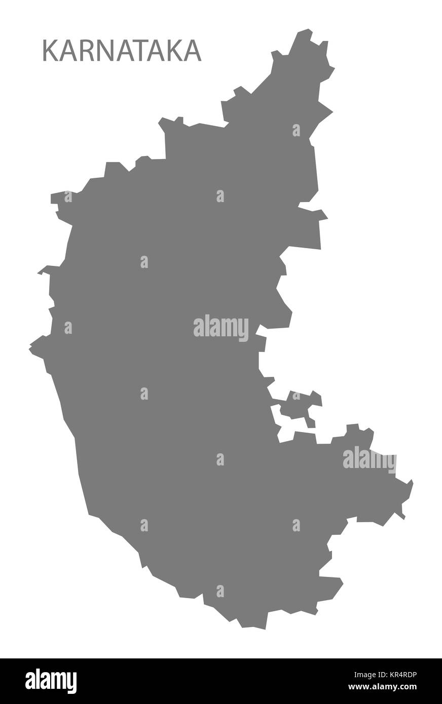 Karnataka Indien Karte grau Stockfoto
