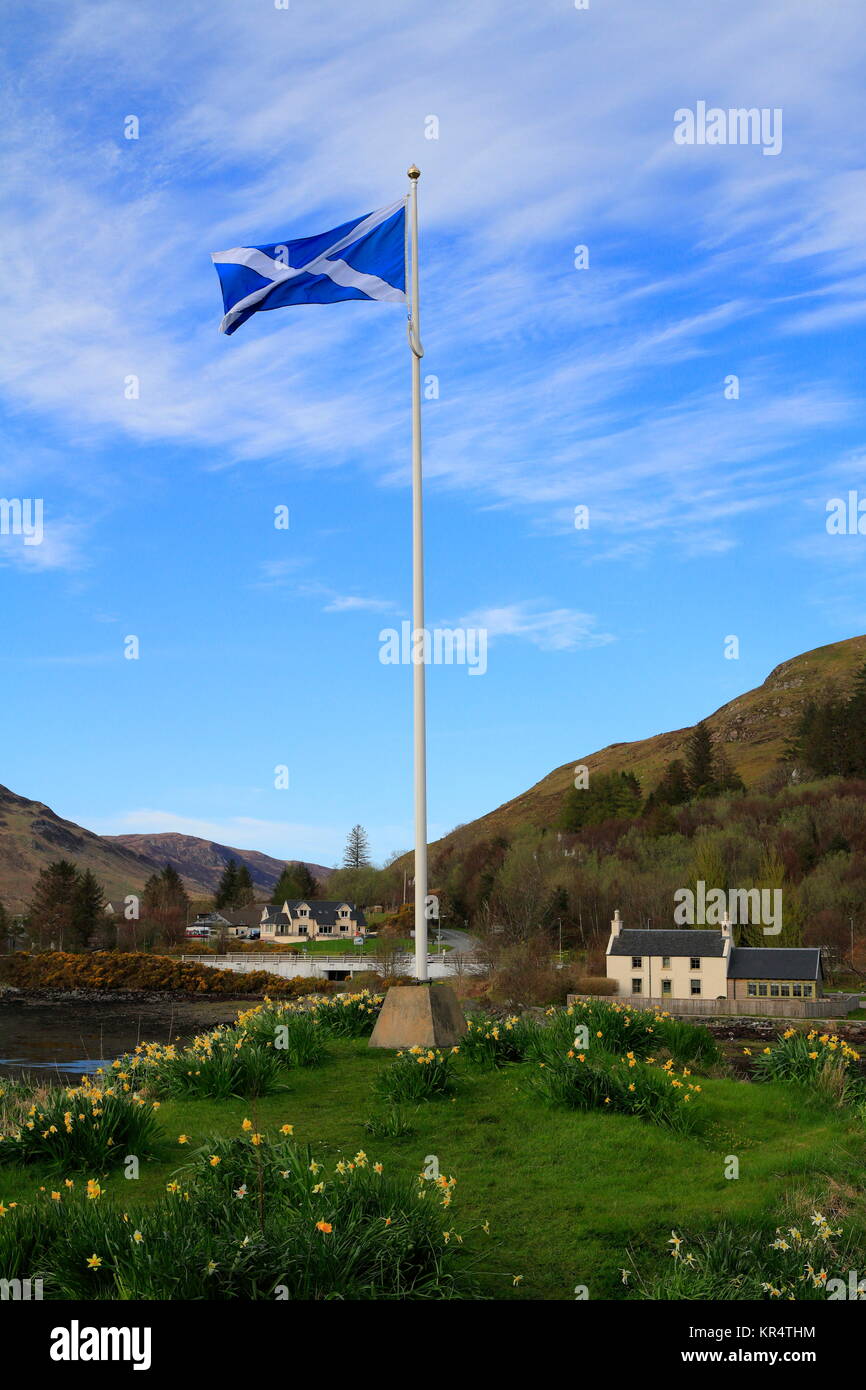 Flagge von Schottland auf den pol Stockfoto