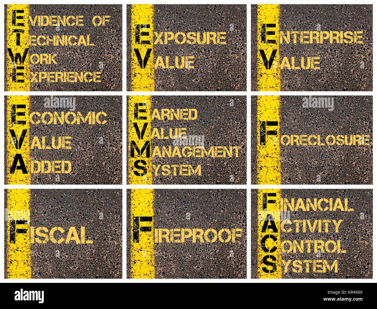Foto Collage von Business Akronyme Stockfoto