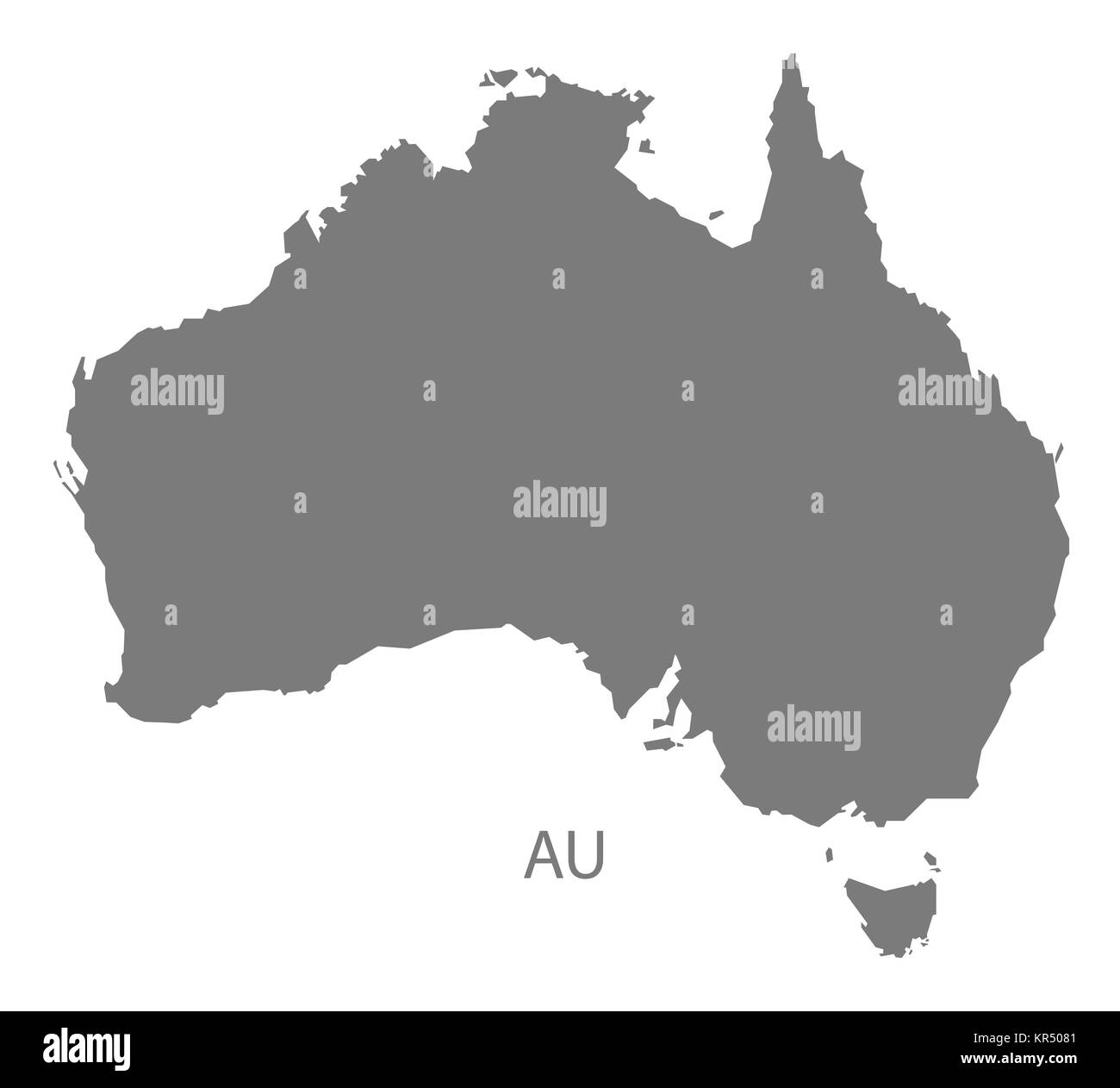 Australien Karte grau Stockfoto