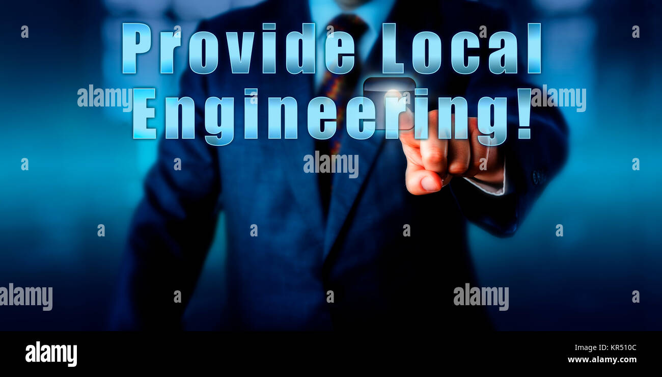 Manager Drücken lokales Engineering bieten! Stockfoto