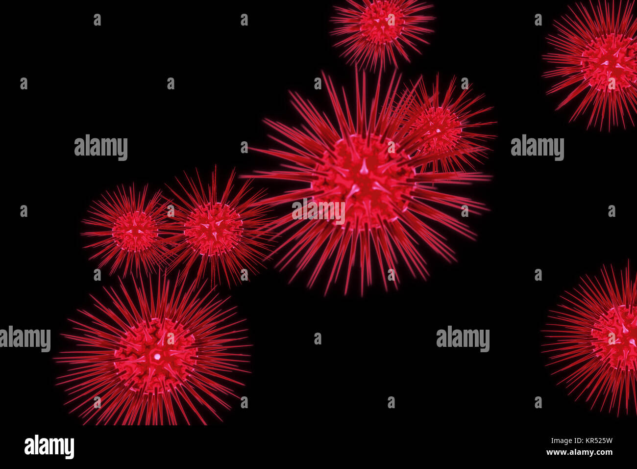 Abstrakte 3d-Virus Zellen. 3D-Rendering Stockfoto