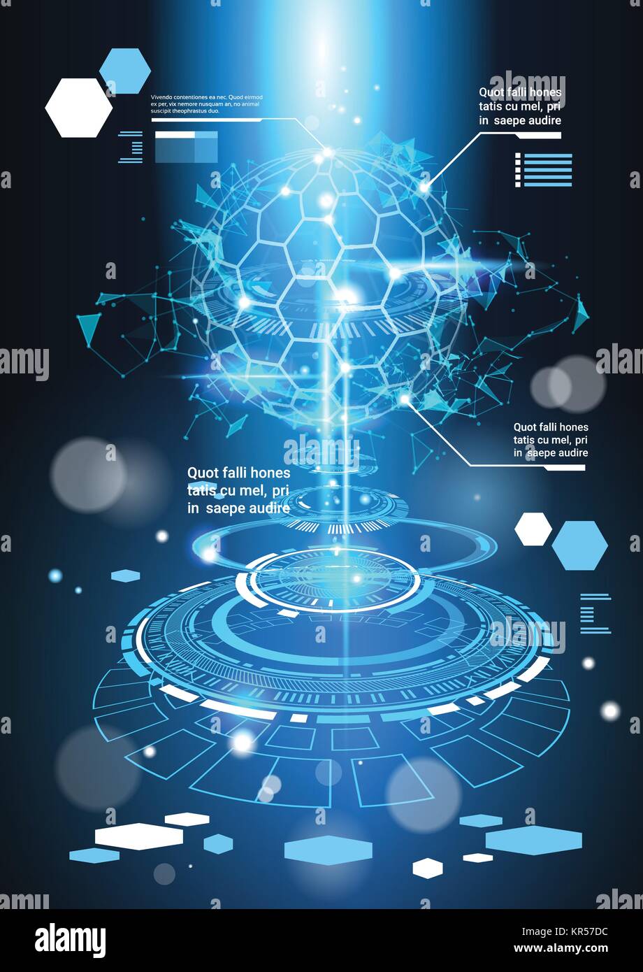 Infografik Elemente futuristische Vorlage Banner mit Copy Space Tech Abstrakt Hintergrund Diagramme und Graphen Stock Vektor