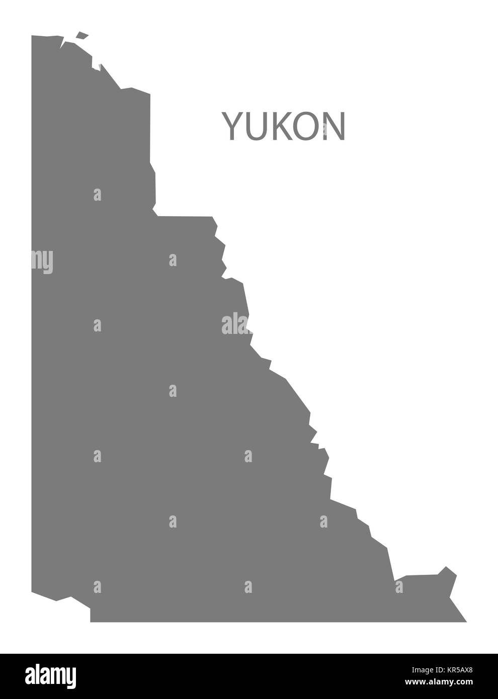 Yukon Kanada Karte grau Stockfoto