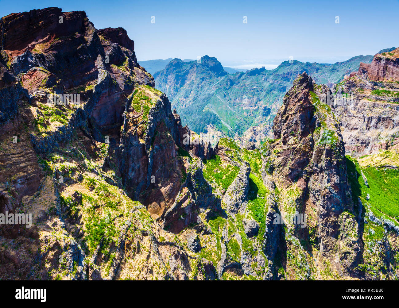 Berglandschaft. Pico Do Arieiro. Madeira, Portugal, Europa. Stockfoto