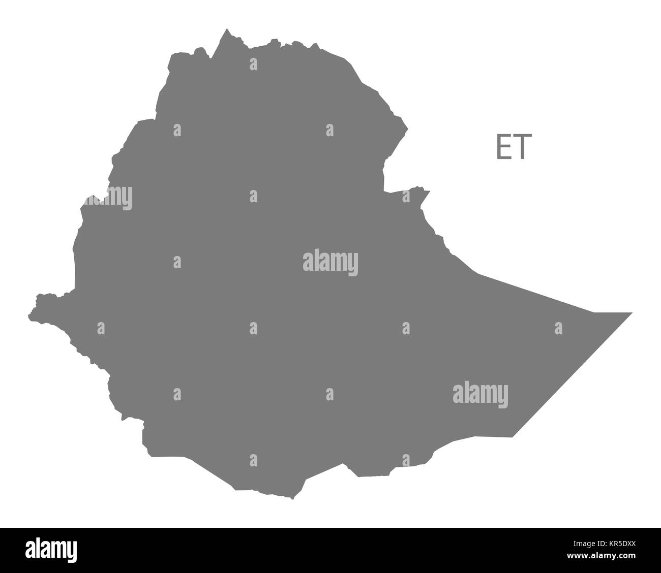 Äthiopien Map grau Stockfoto