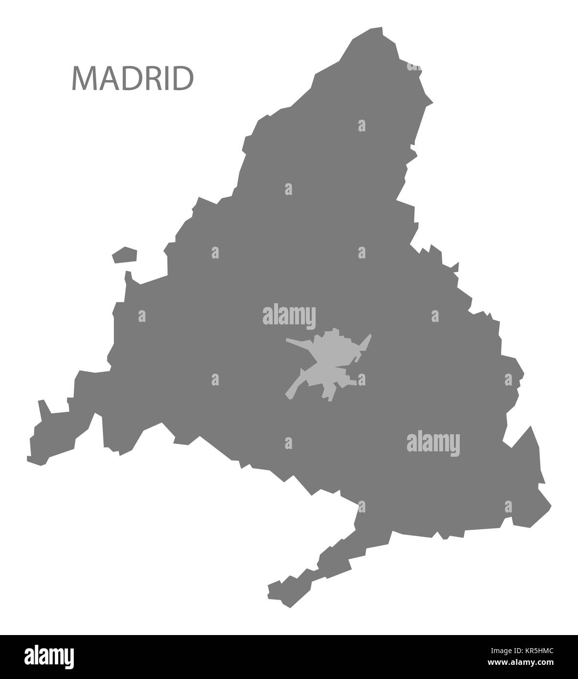 Madrid Spanien Karte grau Stockfoto