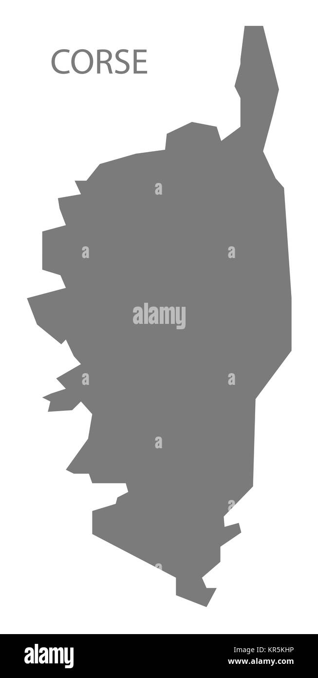 Korsika Frankreich Karte grau Stockfoto