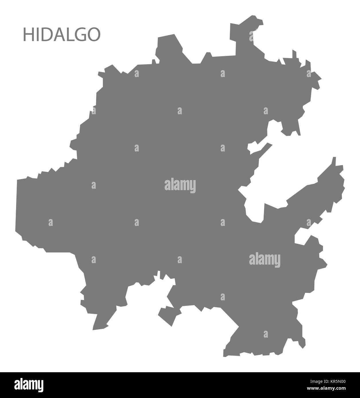 Hidalgo Mexiko Karte grau Stockfoto
