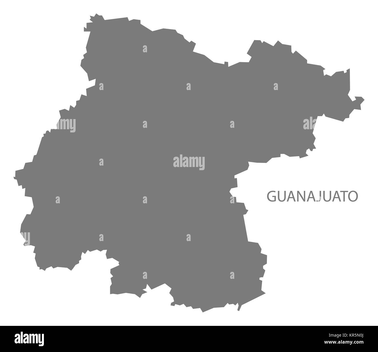 Guanajuato Mexiko Karte grau Stockfoto