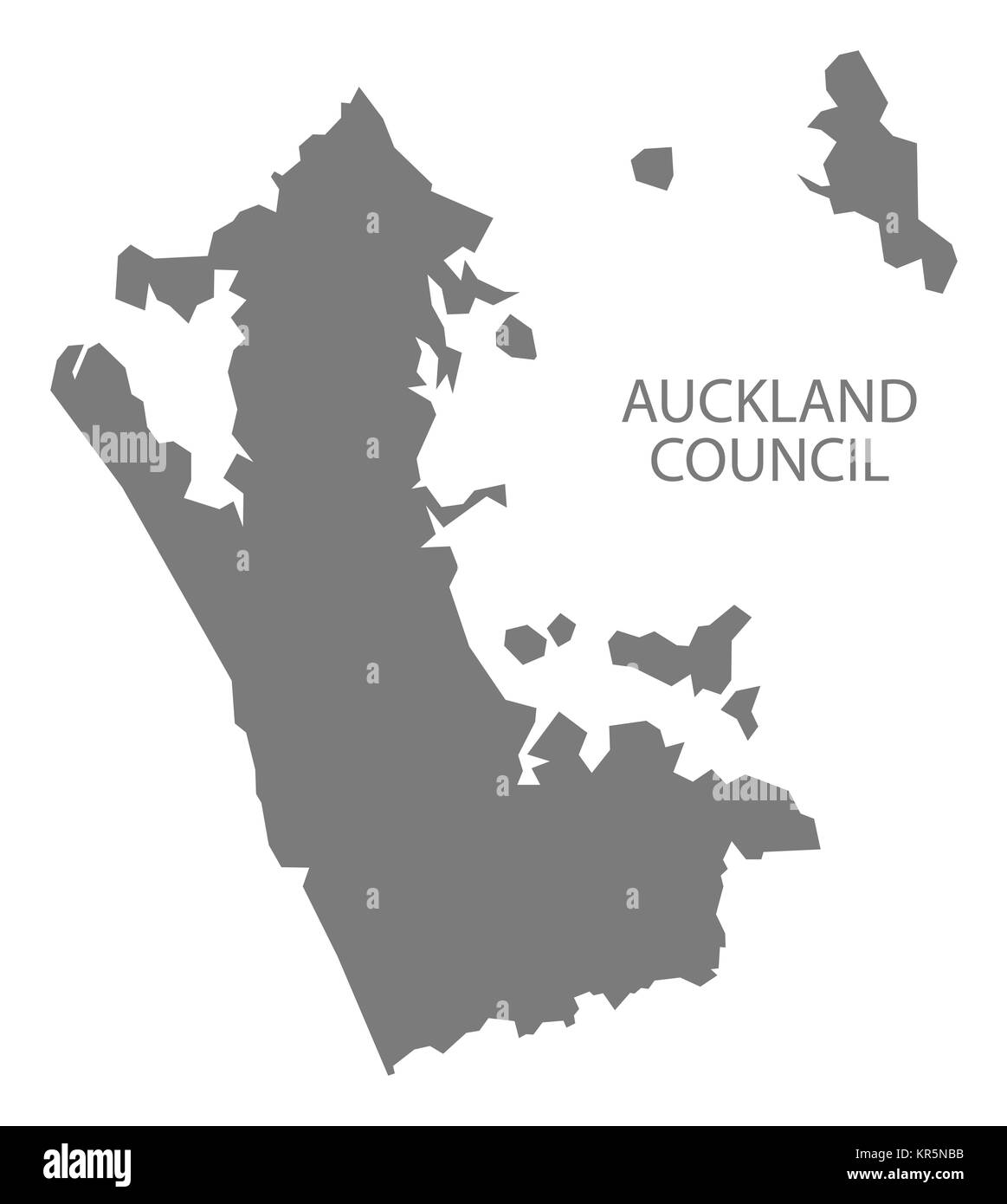 Auckland Council Neuseeland Karte grau Stockfoto
