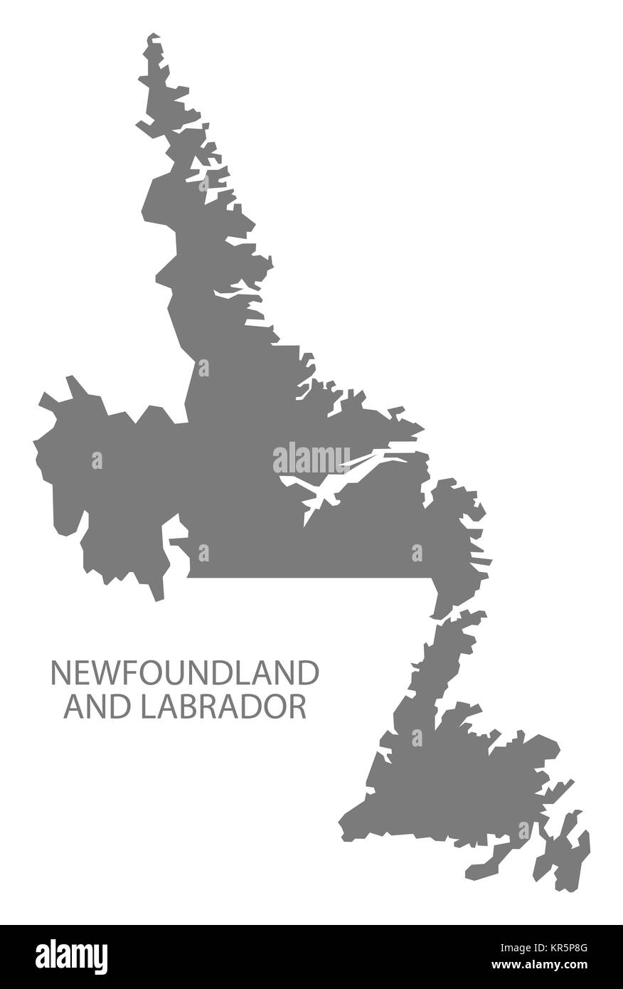 Neufundland und Labrador Kanada Karte grau Stockfoto