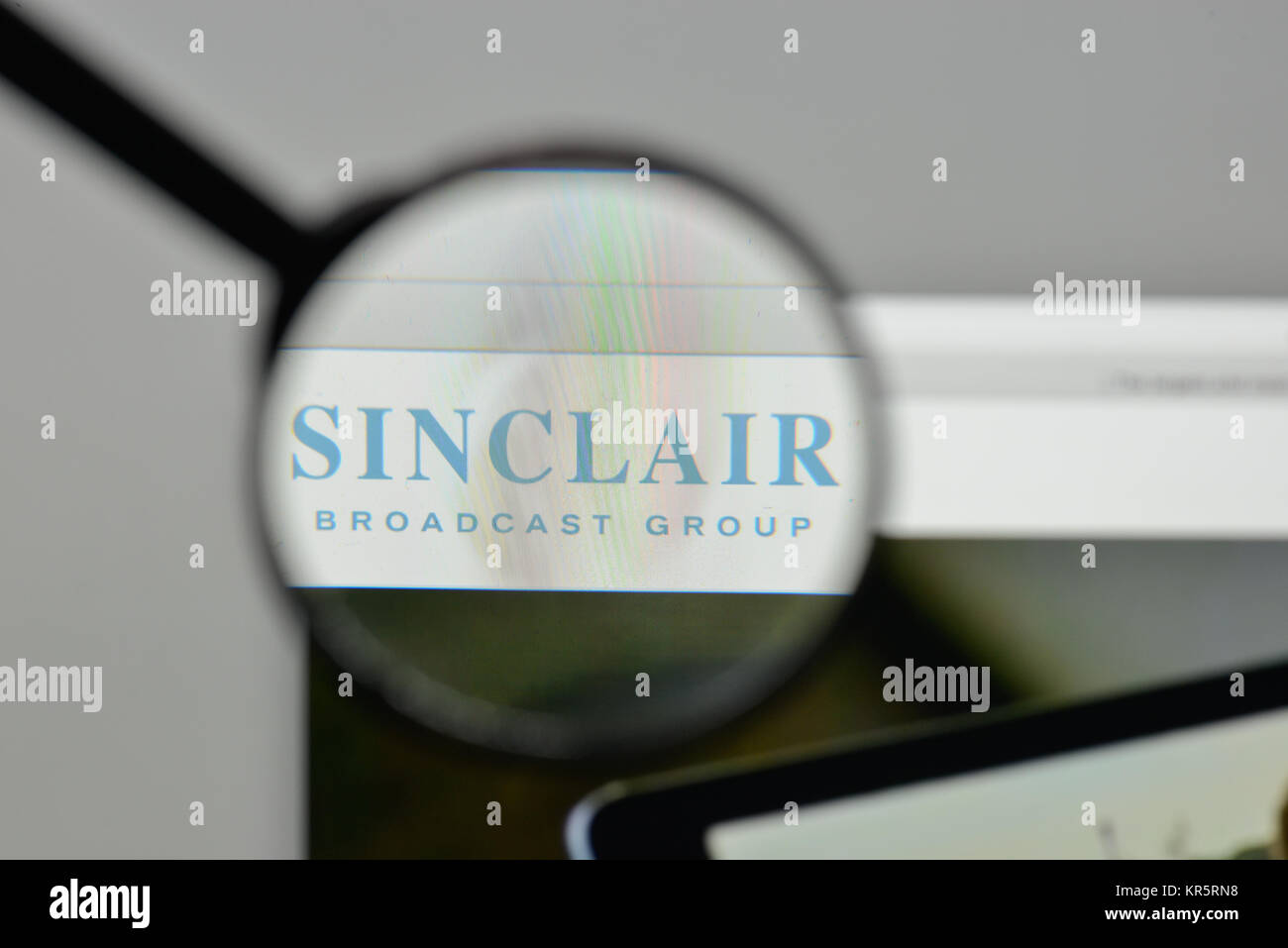 Mailand, Italien - 1. November 2017: Sinclair Broadcast Group Logo auf der Homepage. Stockfoto