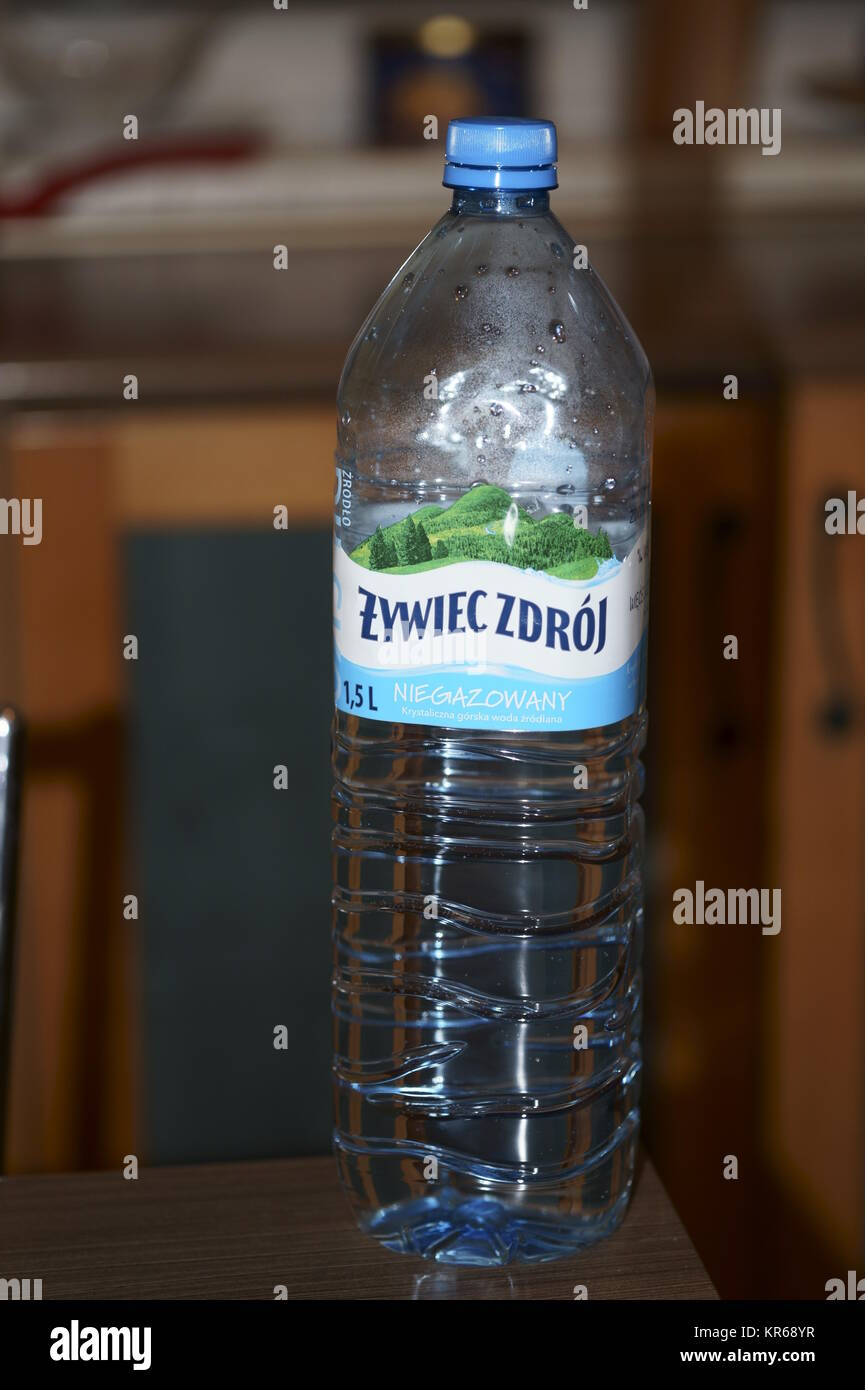 Polnische trinken Spring Water bottle' Zywiec Zdroj' Stockfoto