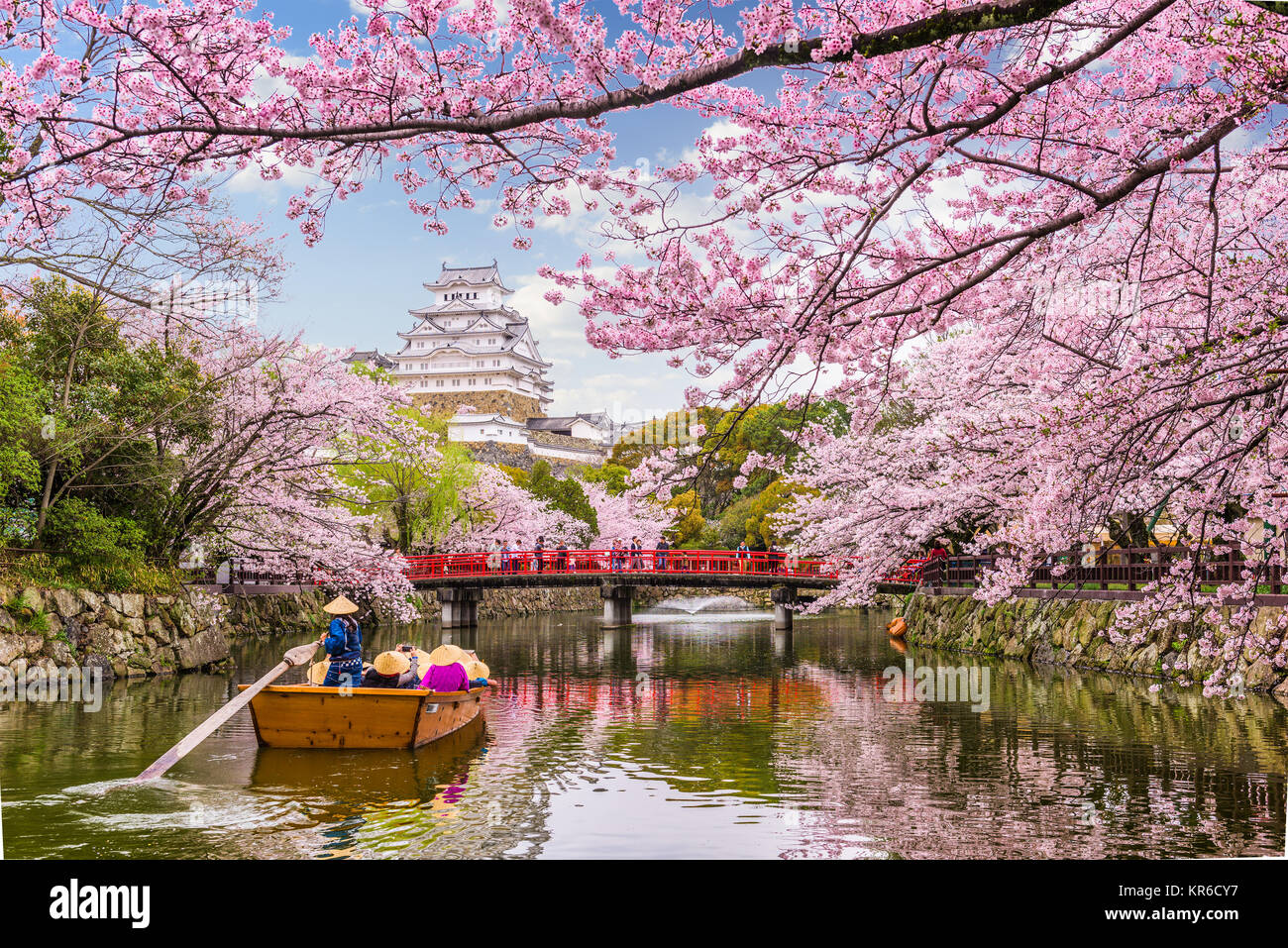 Himeji, Japan auf Burg Himeji in der Frühjahrssaison. Stockfoto