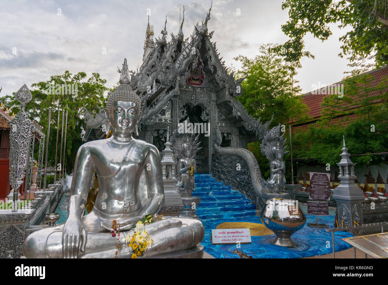 Wat Sri Suphan, erste Silber Tempel Stockfoto