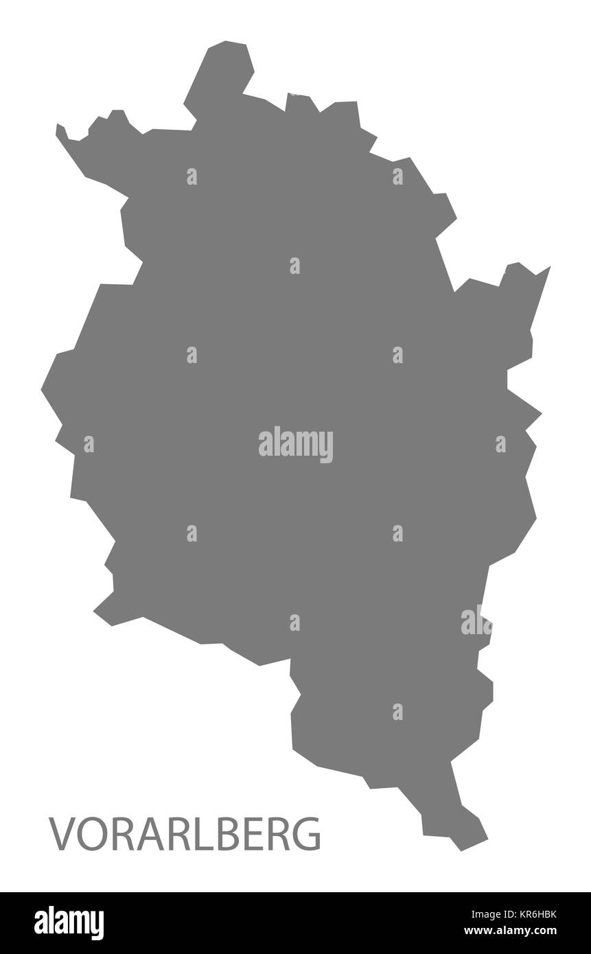 Vorarlberg Austra Karte grau Stockfoto