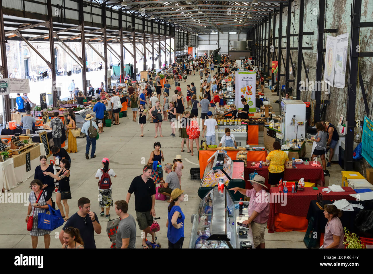 Carriageworks Farmers Market in der Vorstadt Eveleigh, Sydney, New South Wales, Australien Stockfoto