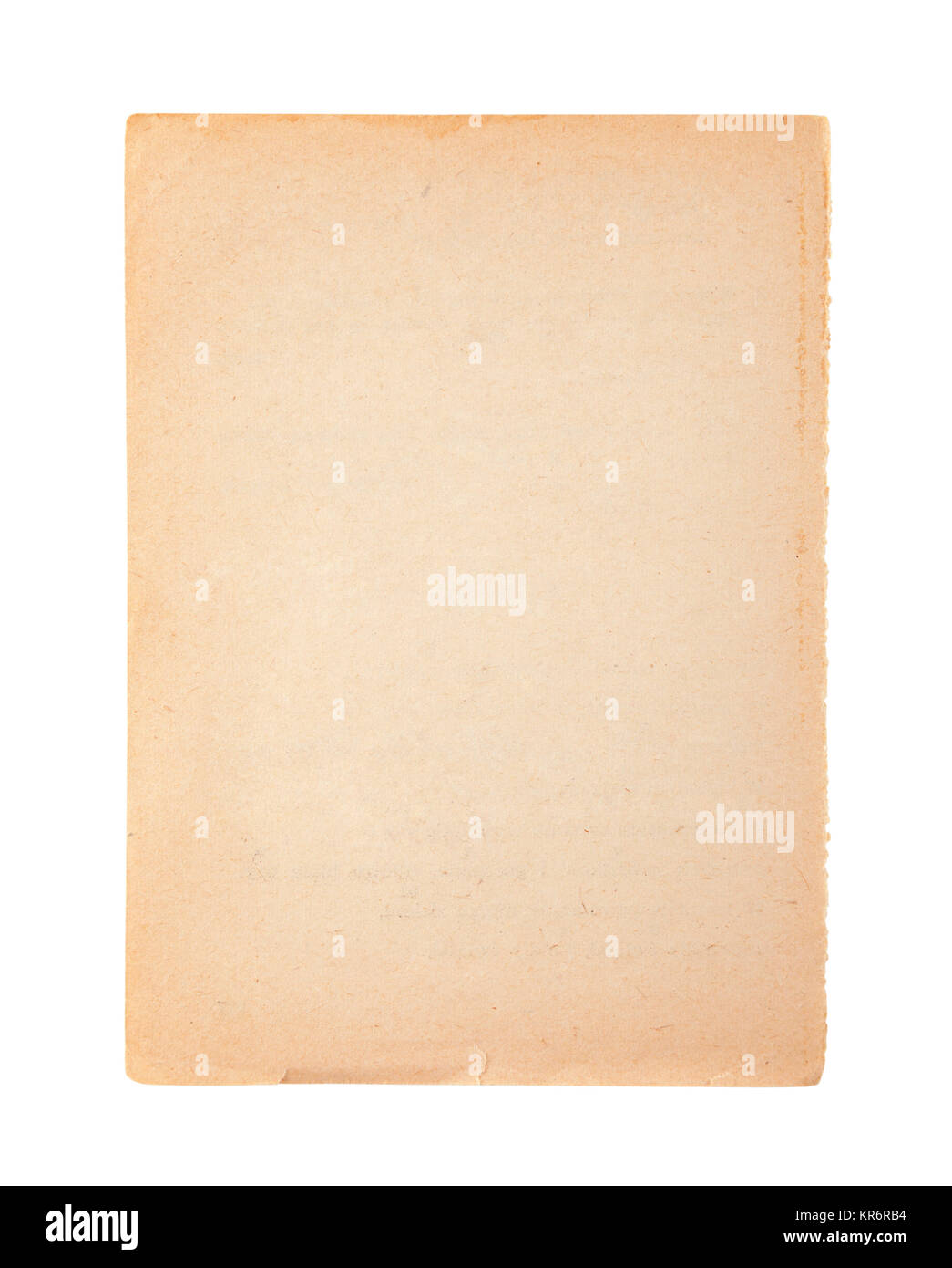 Alt und schmutzig Blatt Papier isoliert auf weiss mit Beschneidungspfad Stockfoto