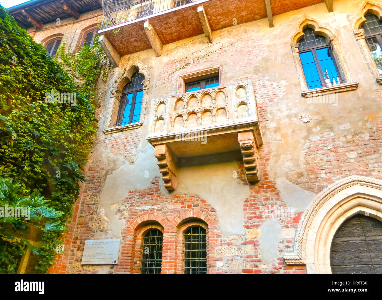 Verona, Italien - 22 September, 2014: Der berühmte Balkon der Julia Stockfoto