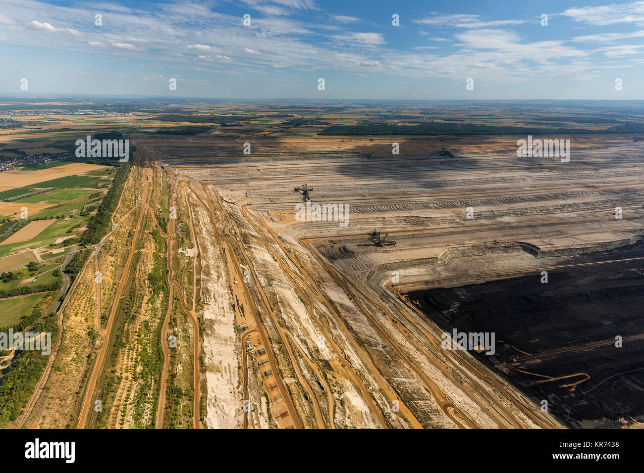 Tagebau Hambach, RWE-Power AG, Braunkohle, Tagebau, ehemals Rheinbraun, größten Tagebau in Deutschland, Elsdorf, Niederrhein, nördlich Rhine-Wes Stockfoto