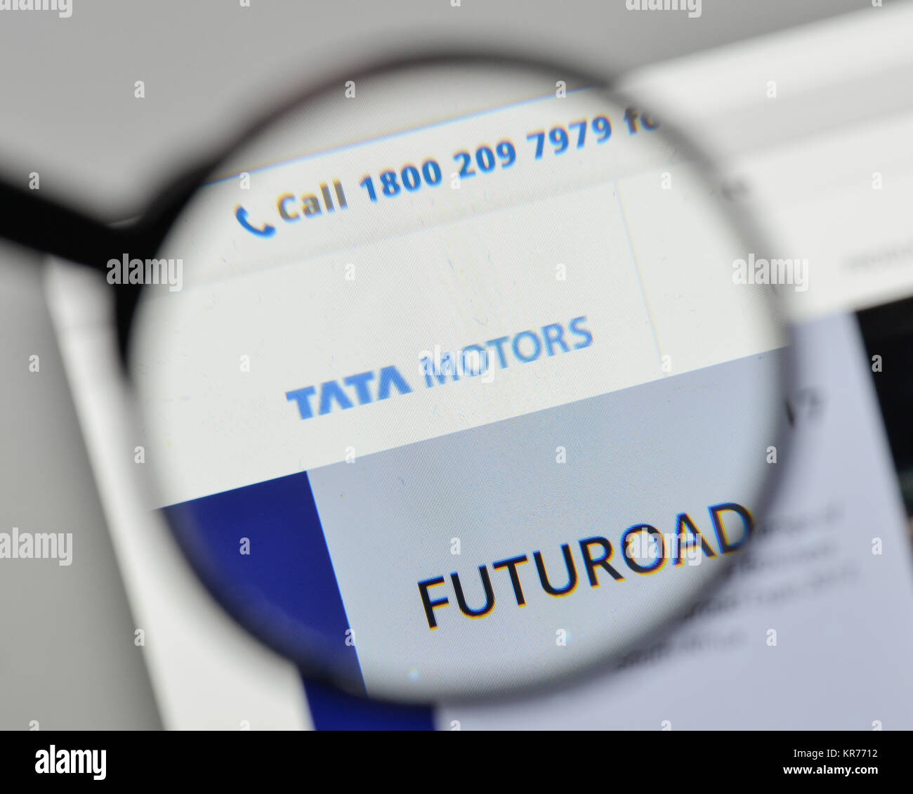 Mailand, Italien - 1. November 2017: Tata Motors Logo auf der Homepage. Stockfoto