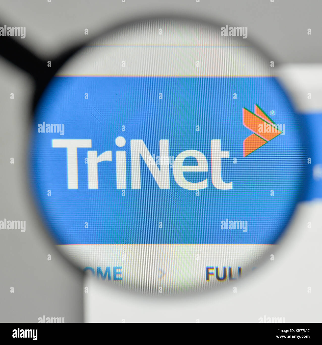 Mailand, Italien - 1. November 2017: TriNet Gruppe Logo auf der Homepage. Stockfoto Mailand, Italien - 1. November 2017: TriNet Gruppe Logo auf der Homepage. Stockfoto