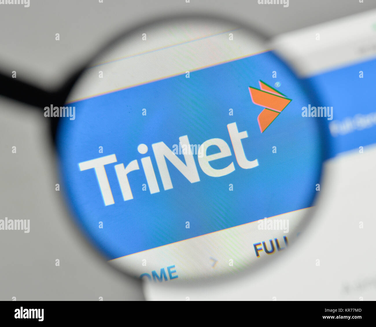 Mailand, Italien - 1. November 2017: TriNet Gruppe Logo auf der Homepage. Stockfoto Mailand, Italien - 1. November 2017: TriNet Gruppe Logo auf der Homepage. Stockfoto