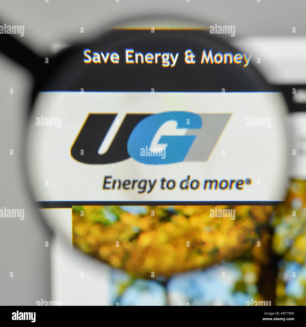 Mailand, Italien - 1. November 2017: UGI Logo auf der Homepage. Stockfoto