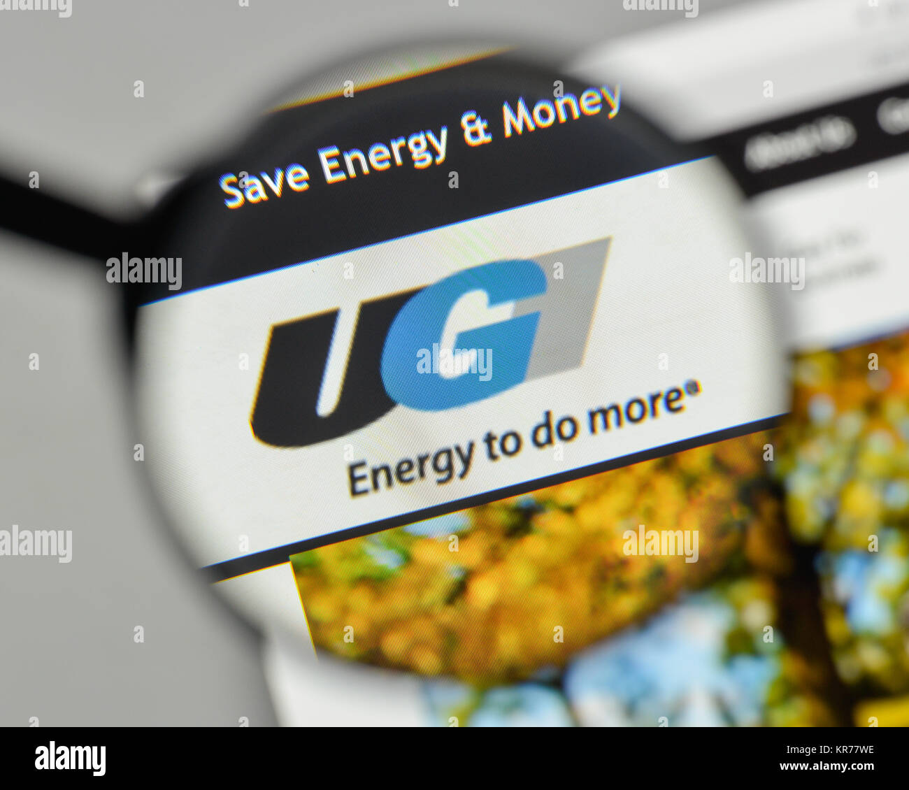 Mailand, Italien - 1. November 2017: UGI Logo auf der Homepage. Stockfoto