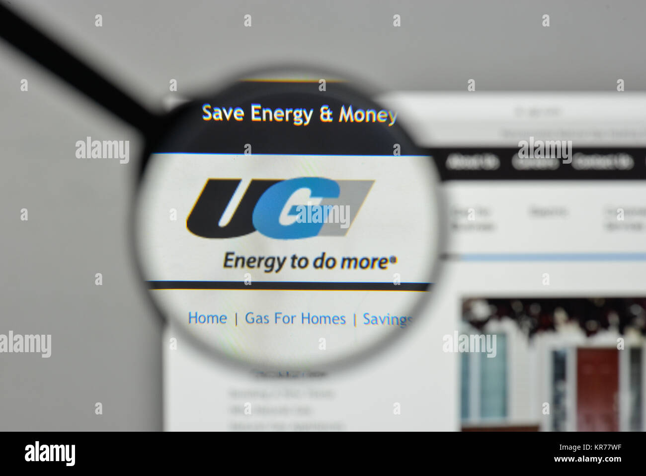 Mailand, Italien - 1. November 2017: UGI Logo auf der Homepage. Stockfoto