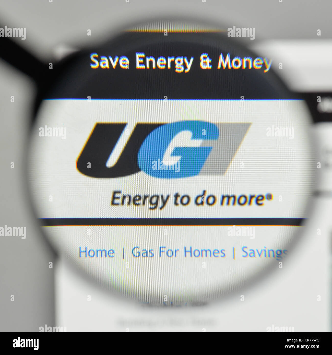 Mailand, Italien - 1. November 2017: UGI Logo auf der Homepage. Stockfoto