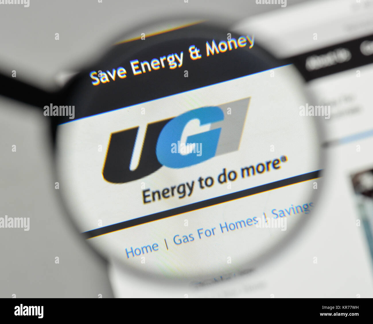 Mailand, Italien - 1. November 2017: UGI Logo auf der Homepage. Stockfoto